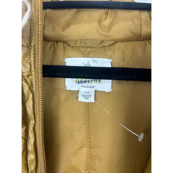 Offline By Aerie Leight Weight Sherpa Hooded Snap Button Jacket Gold Sz Large - Picture 5 of 7